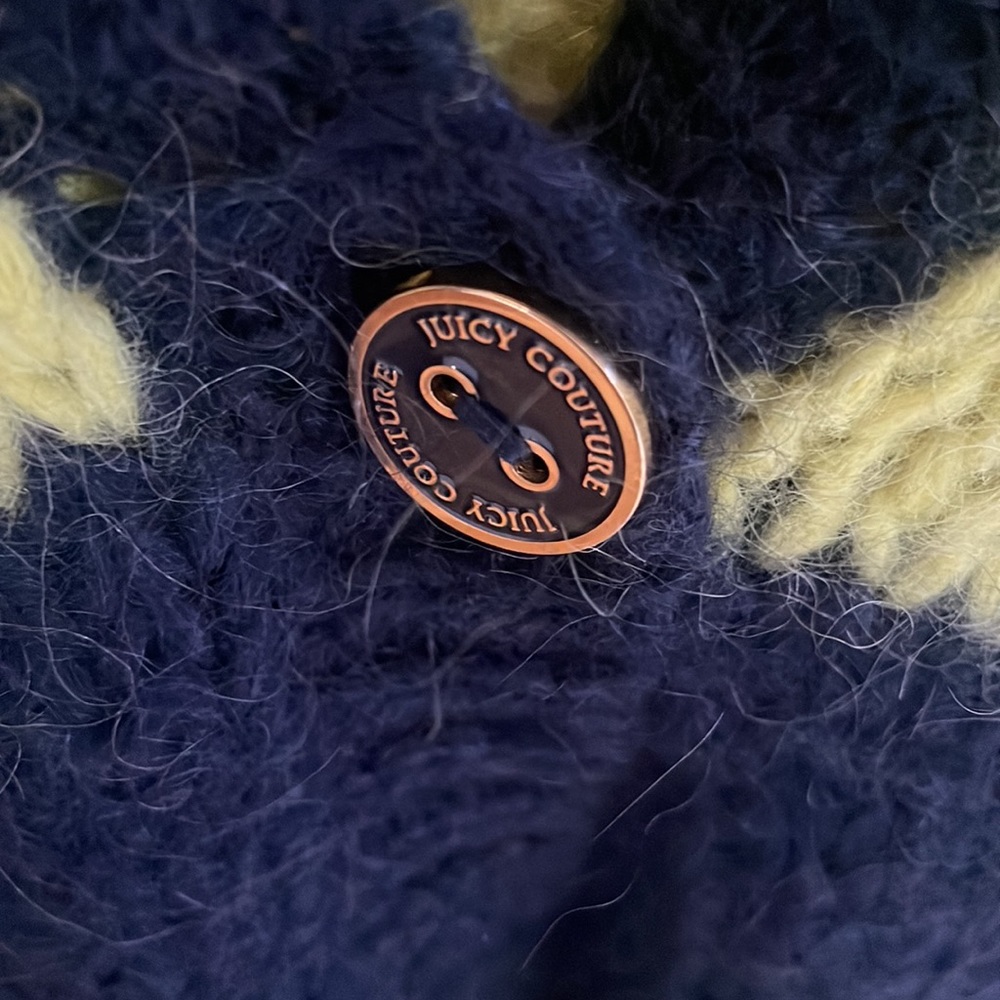 🌿Girls Juicy Couture Navy, Hunter Green, Yellow cardigan sweater, size 14🌿 - Picture 3 of 4